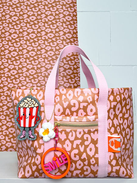 Preview: Kunstleder - Happy Leo - Cherry Picking - terra - altrosa